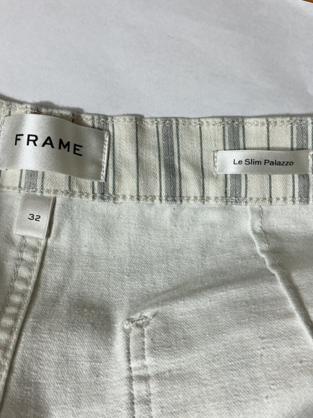 Frame Le Slim Palazzo Sage Multi Stripe High Waist Wide Leg Jeans 32 - Picture 4 of 5